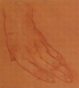 トマスの左手のデッサン